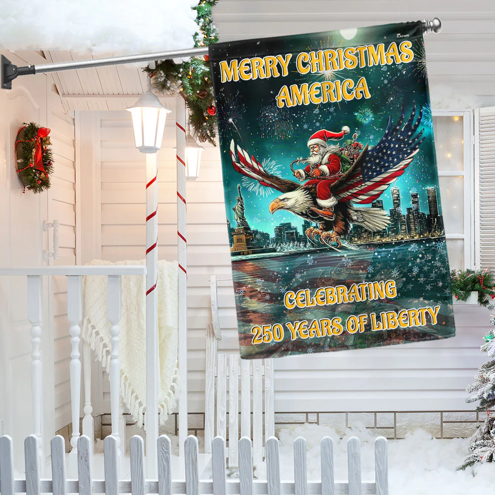 Christmas Patriotic America Flag Eagle Celebrating 250 Years of Liberty