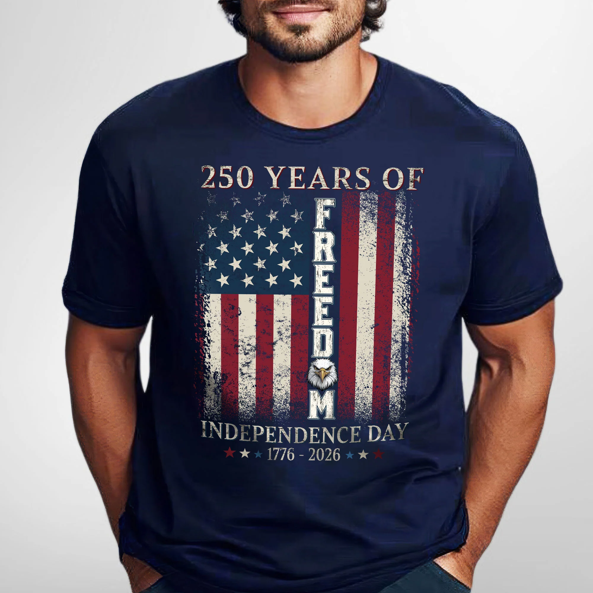250 Years of Freedom 1776-2026 Independence Day Patriotic T-Shirt