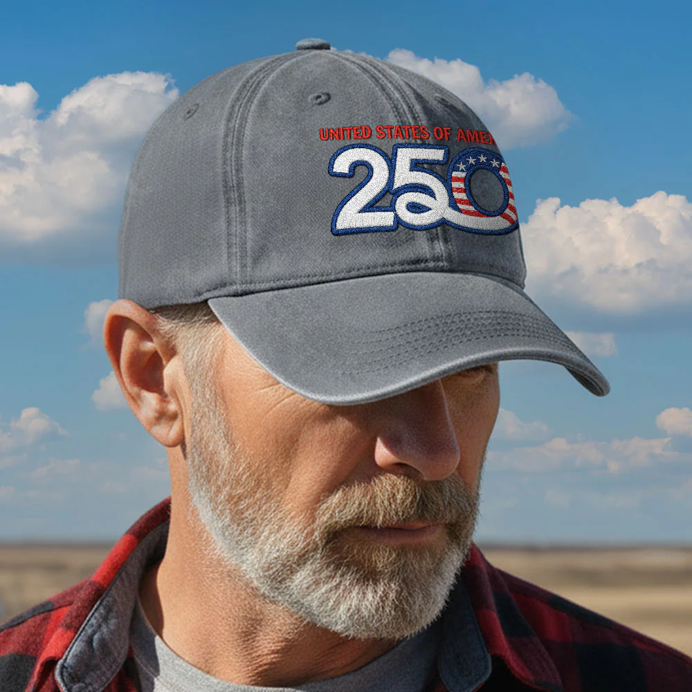 America Vintage Washed Cap, 250th Anniversary Eagle Embroidered Cap