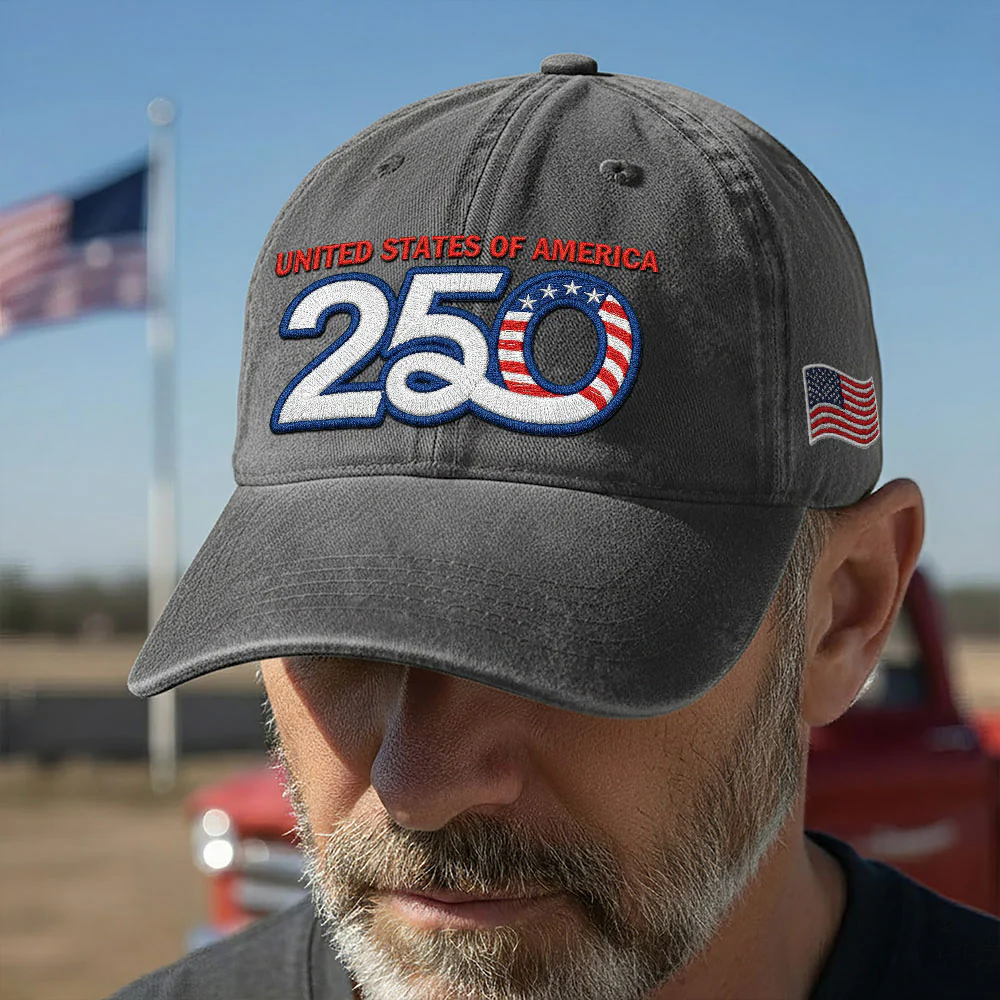 America Vintage Washed Cap, 250th Anniversary Eagle Embroidered Cap