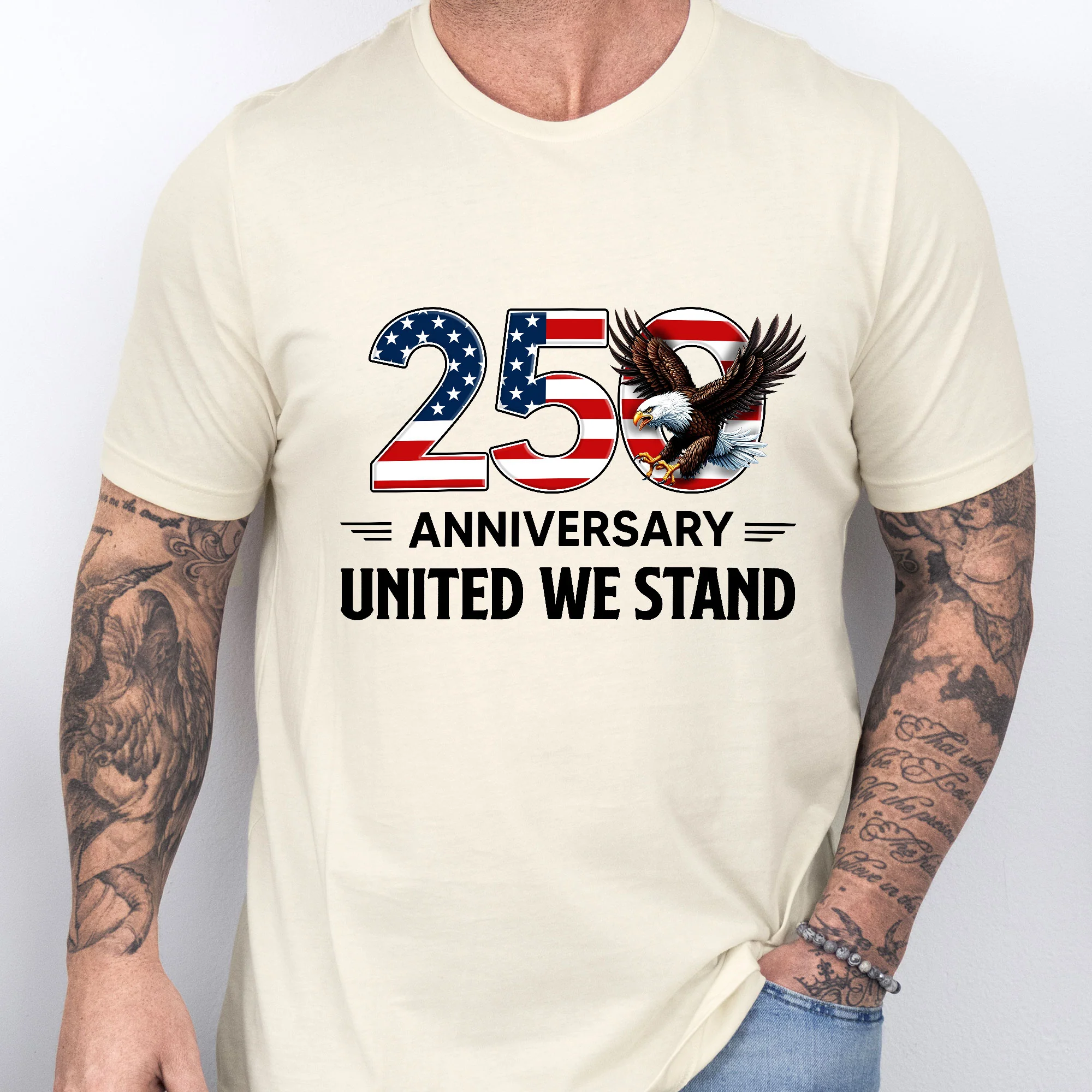 United We Stand T-shirt, 250th Anniversary Semiquincentennial Eagle Shirt