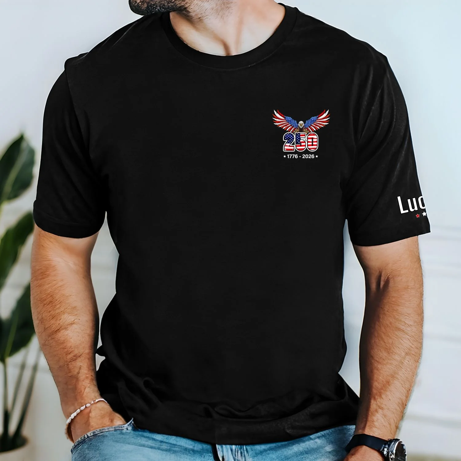 250 Years of Freedom Personalized T-Shirt | Bald Eagle Patriotic Tee