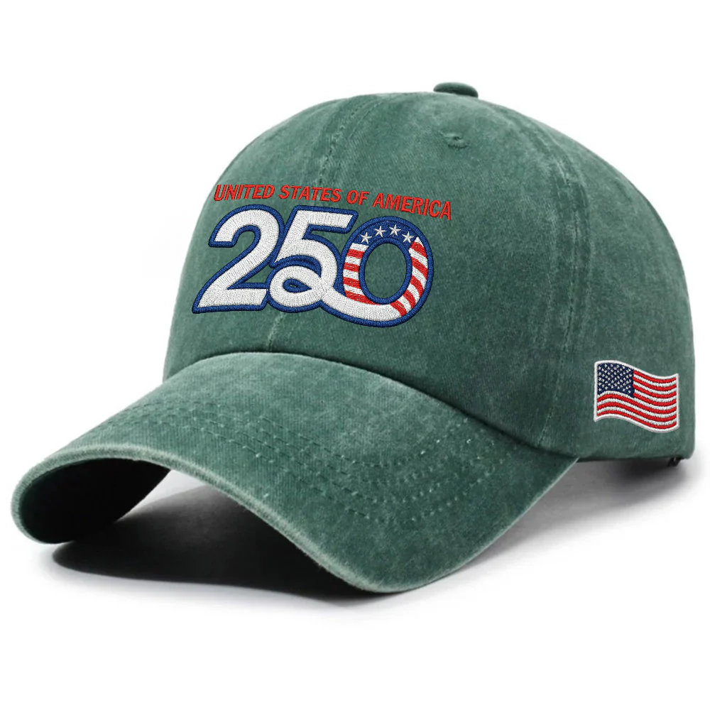 America Vintage Washed Cap, 250th Anniversary Eagle Embroidered Cap