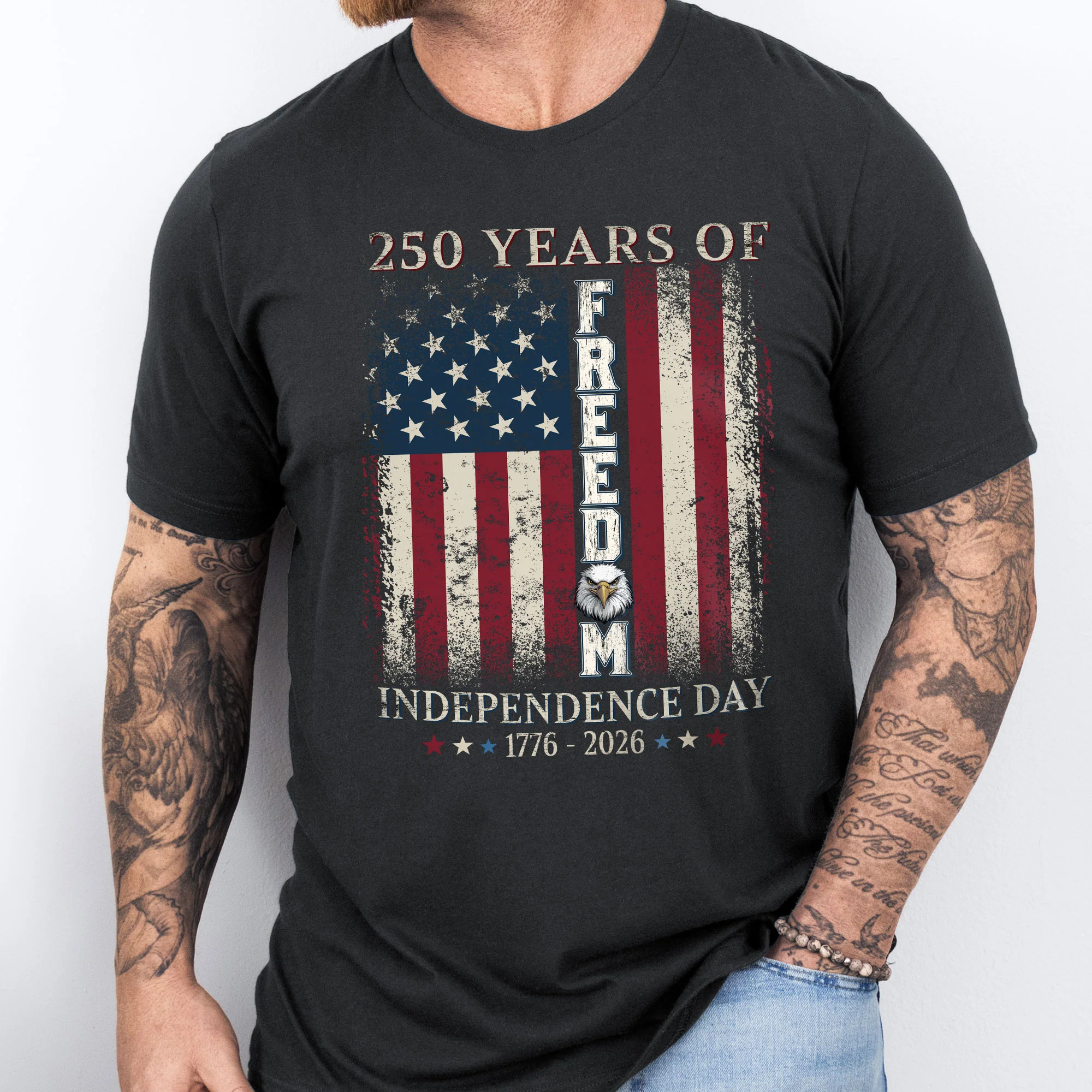 250 Years of Freedom 1776-2026 Independence Day Patriotic T-Shirt