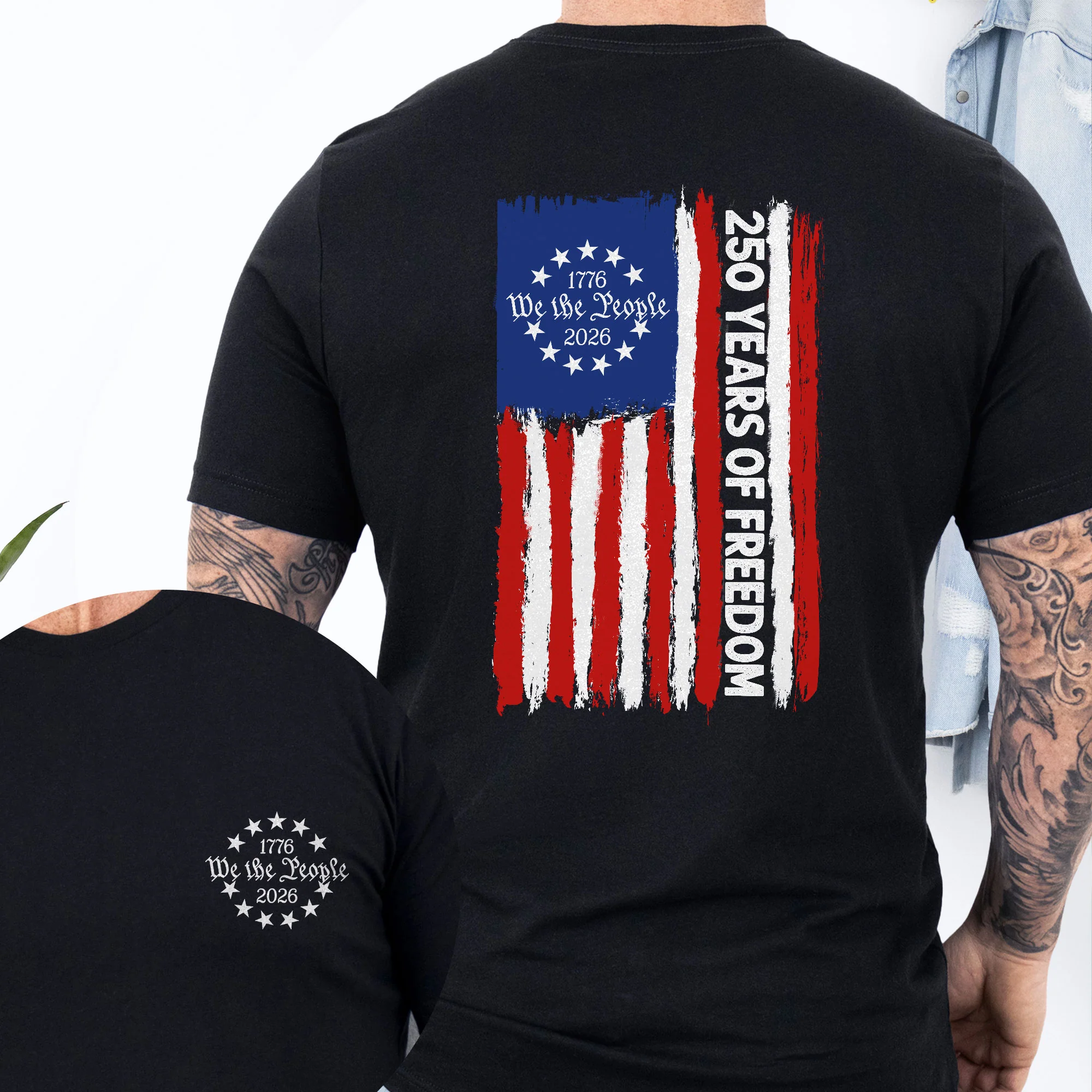 We the People T-Shirt, 250 Years of Freedom Betsy Ross Flag Shirt