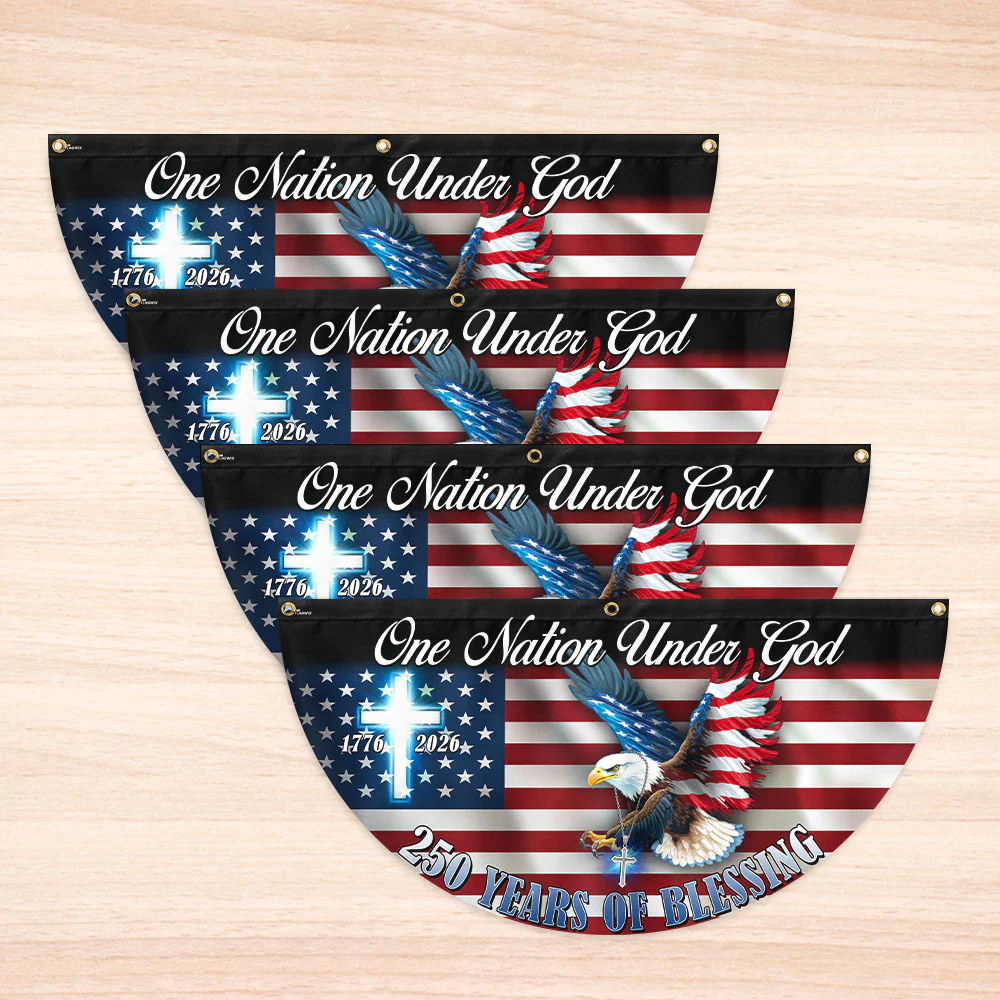 One Nation Under God Flag, 250 Years of Blessing Eagle Fan Flag
