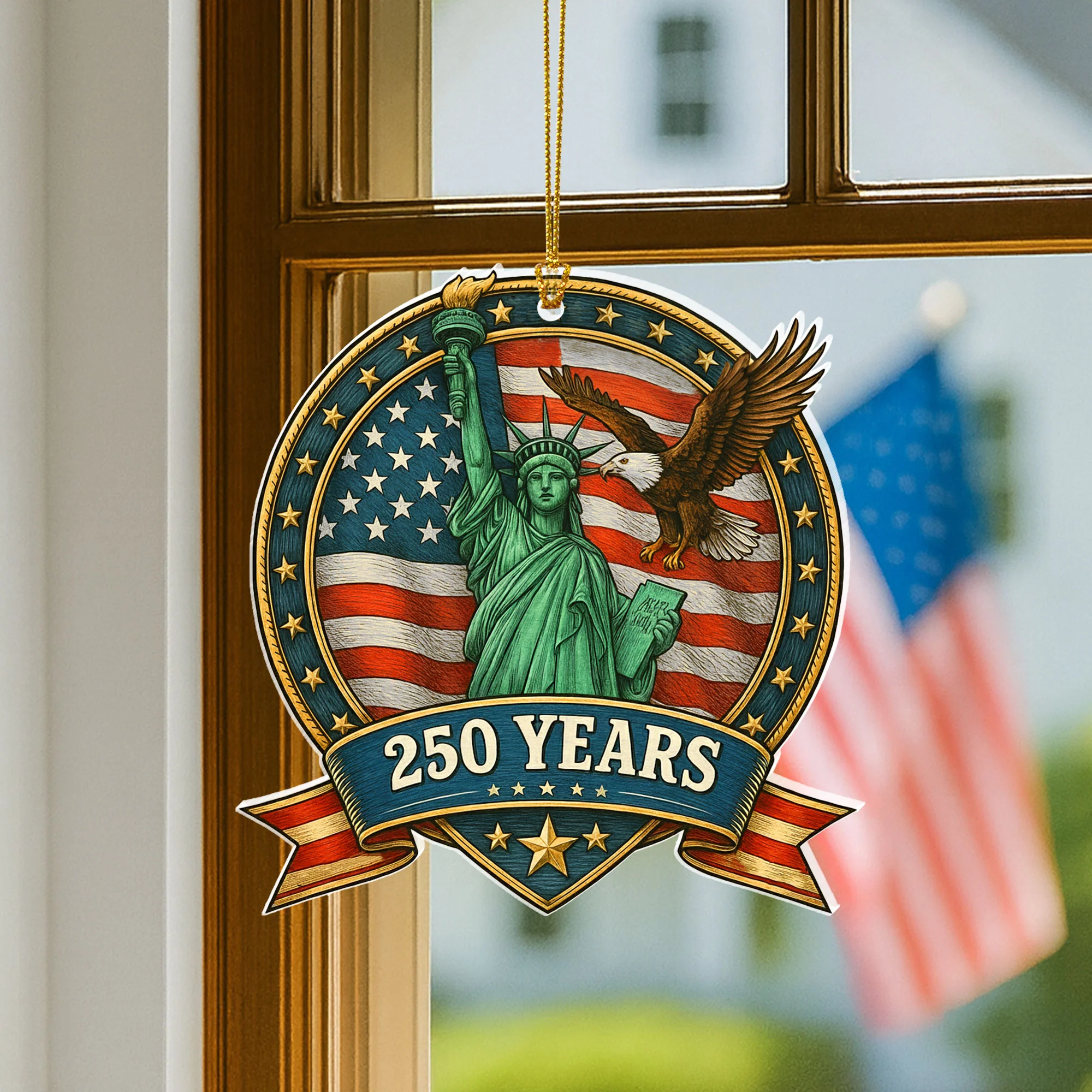 250 Years Ornament | Patriotic Liberty with Eagle Independence Day Decor