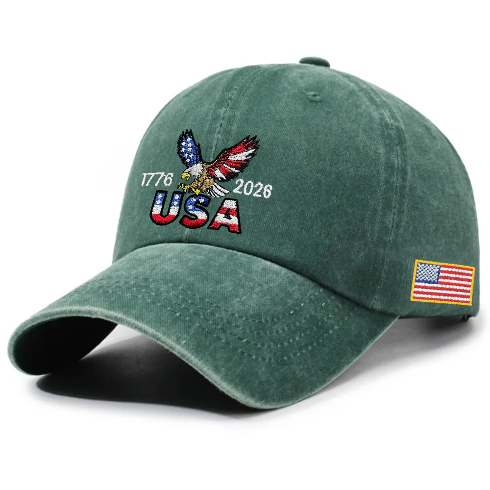 250th Anniversary USA Washed Cap | Patriot Embroidered American Flag