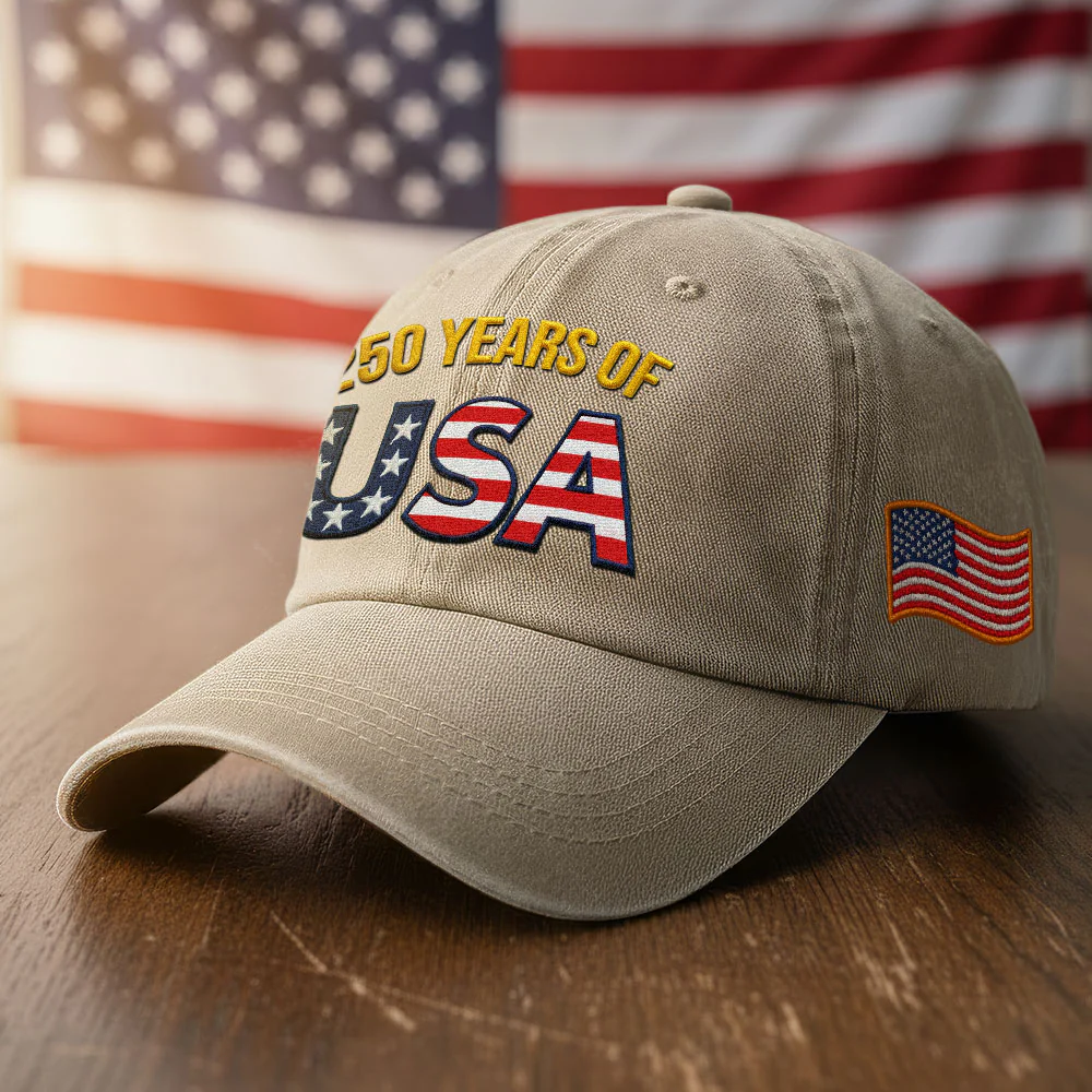 250 Years of USA Washed Cap | Independence Patriot Washed Cap Embroidered Flag