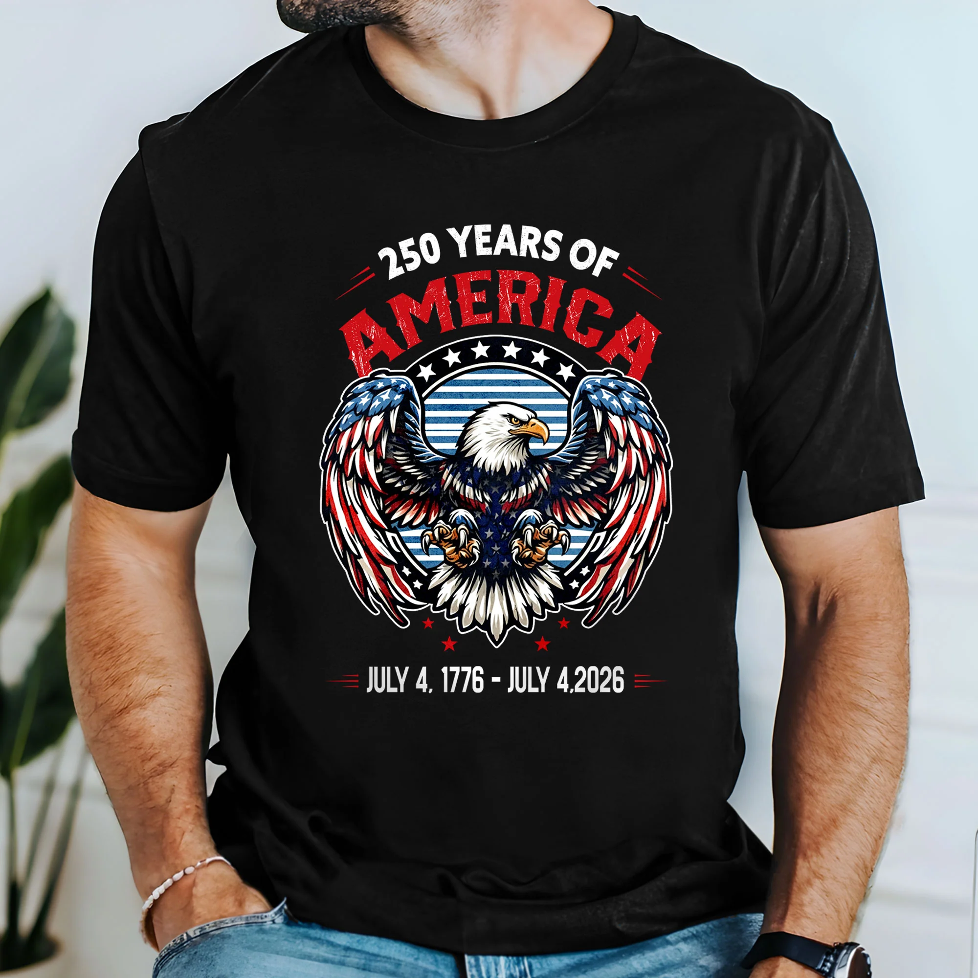 250 Years of America T-Shirt – Patriotic Bald Eagle 1776-2026 Shirt