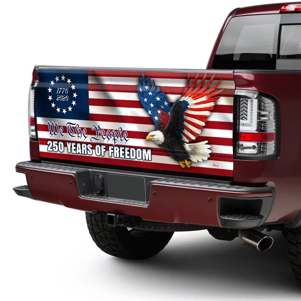 250 Years of Freedom Car Decal, Patriotic Eagle Truck Tailgate Wrap
