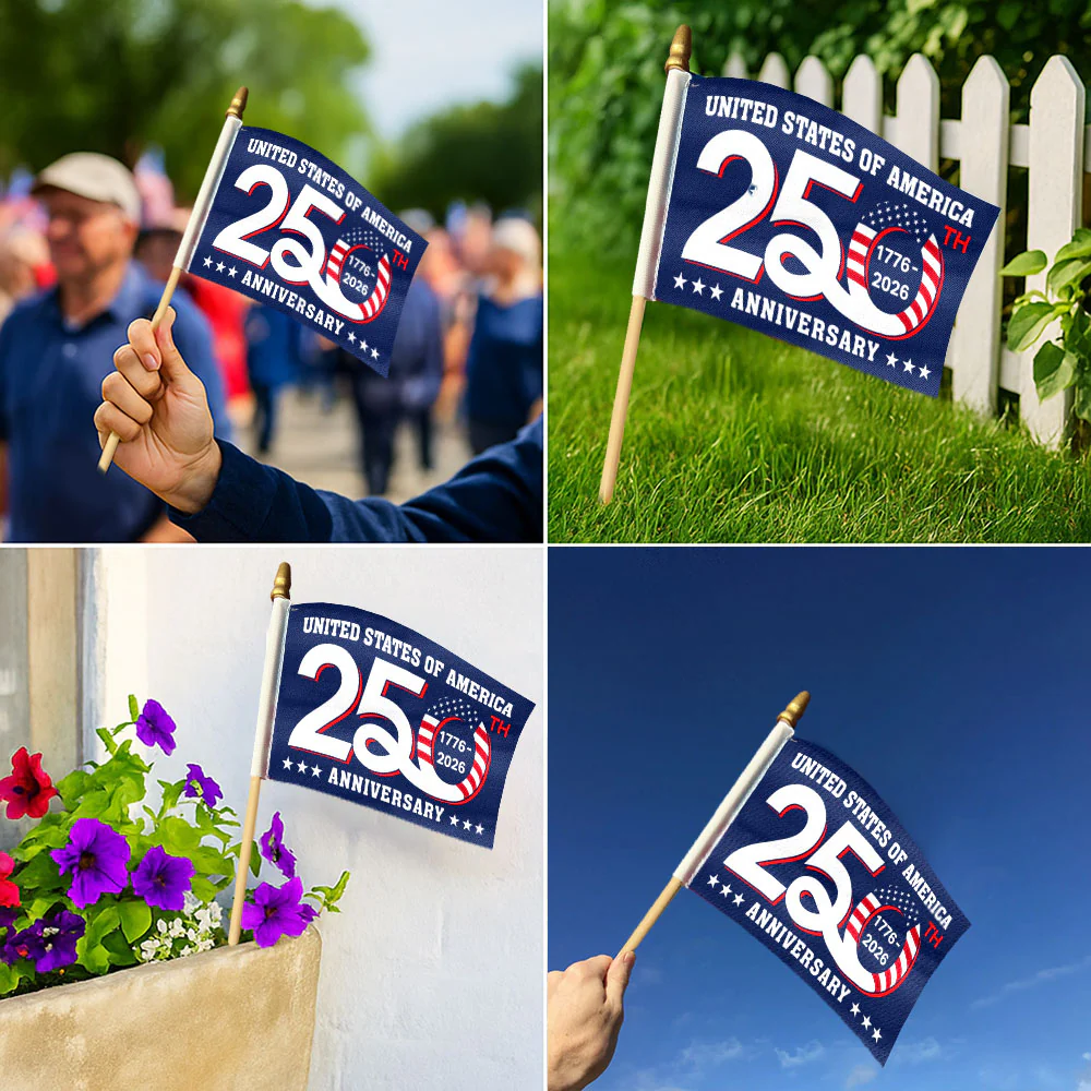 250th Anniversary 1776 2026 United States of America Handheld Flag