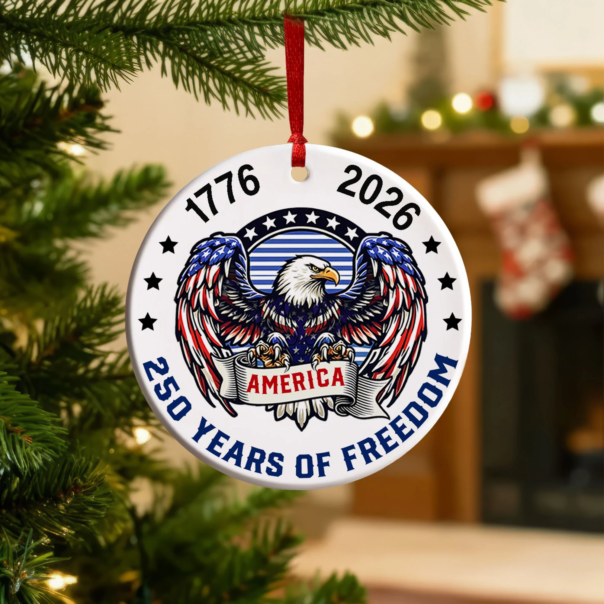 250 Years of Freedom Eagle Ornament | America Christmas Patriotic Decor