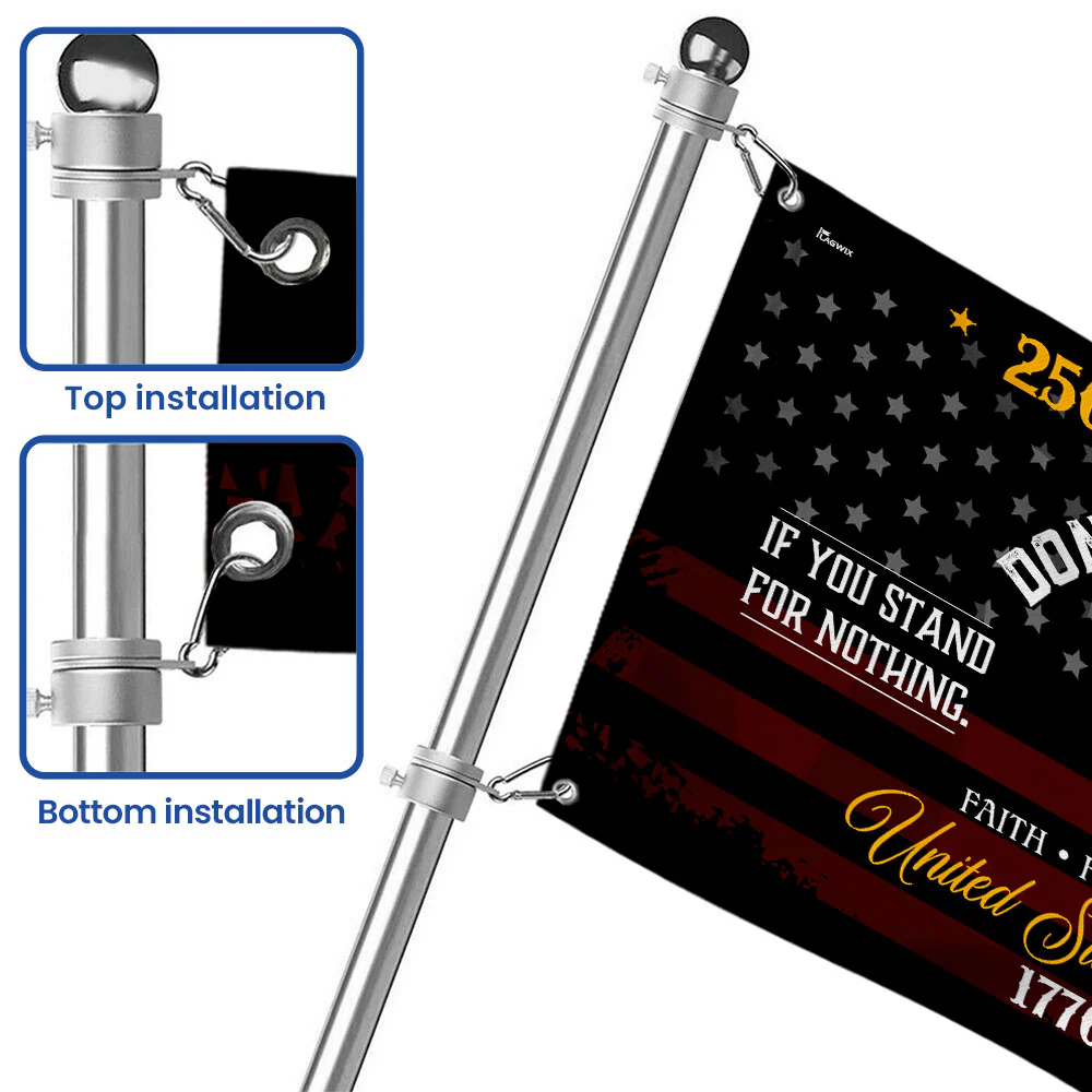 USA 250th Anniversary Grommet Flag – Don’t Tread On Me Patriotic Design