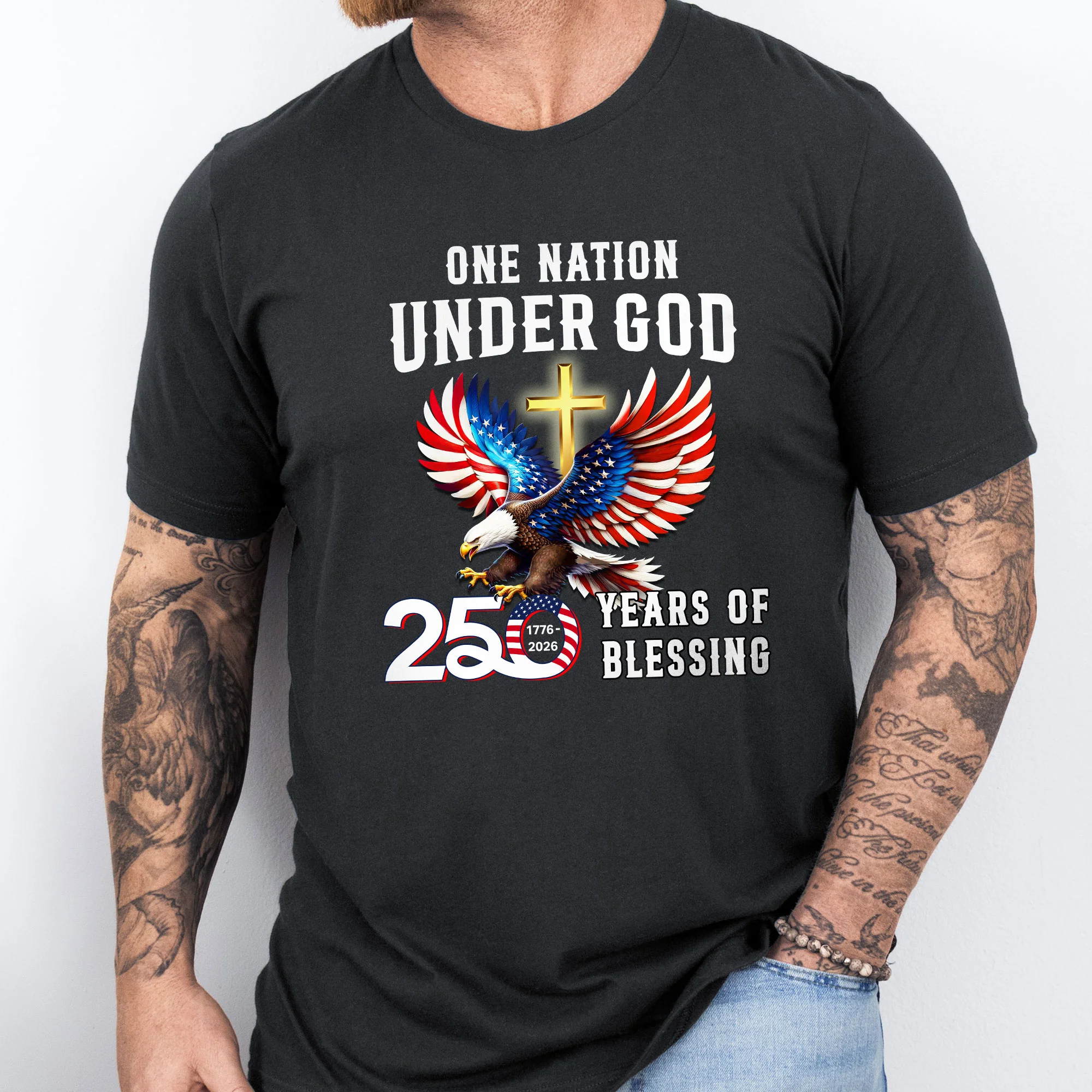 250 Years of Blessing T-shirt | One Nation Under God Eagle Shirt