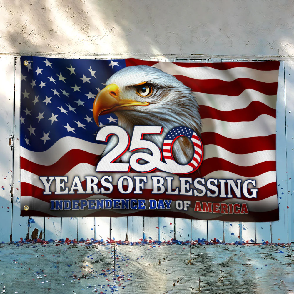 250 Years of Blessing Flag, Eagle Independence Day of America US Flag
