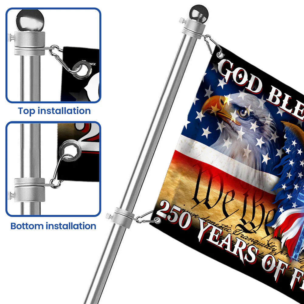 250 Years of Freedom Patriotic Flag | God Bless America Grommet Flag