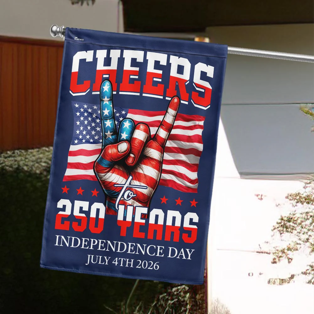 American Flag - Cheers To America 250th Anniversary Canvas Flag