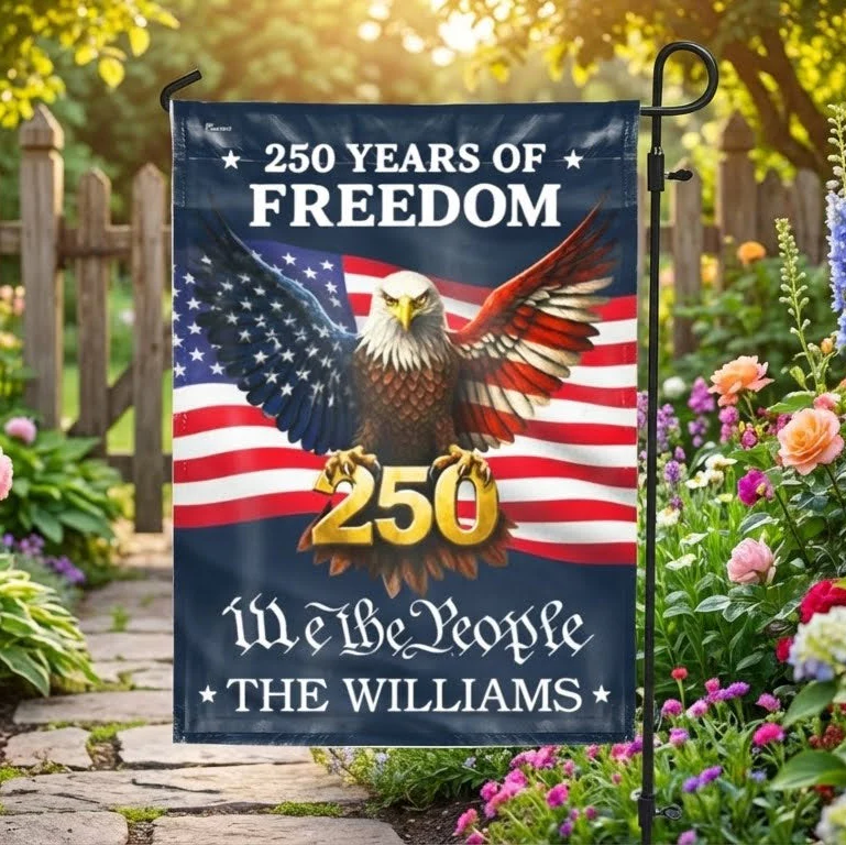 Custom American Flag, Personalized 250 Years of Freedom Home Decor US Flag