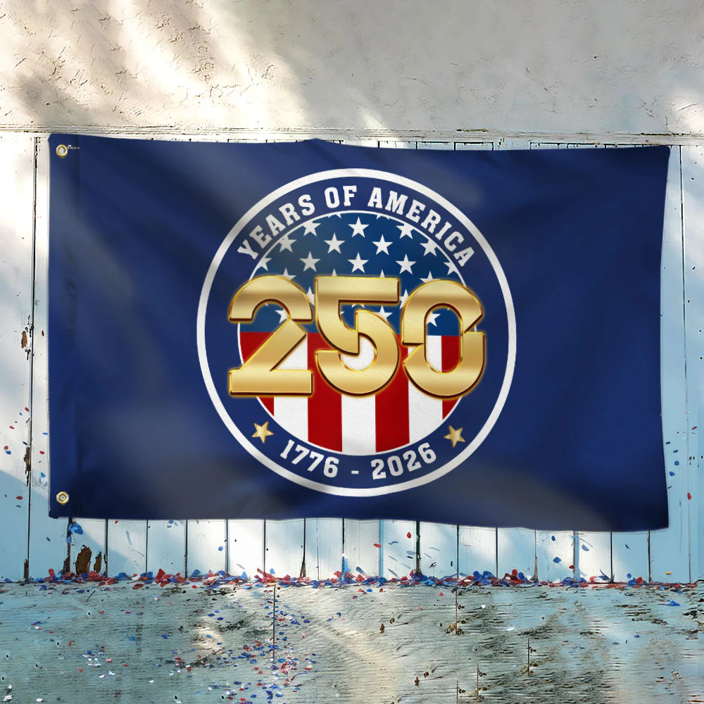 Patriotic 250 Years of America 1776 2026 Semiquincentennial Grommet Flag