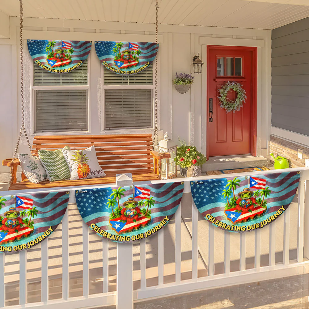 Puerto Rico 250th Anniversary Fan Flag | Celebrating Our Journey
