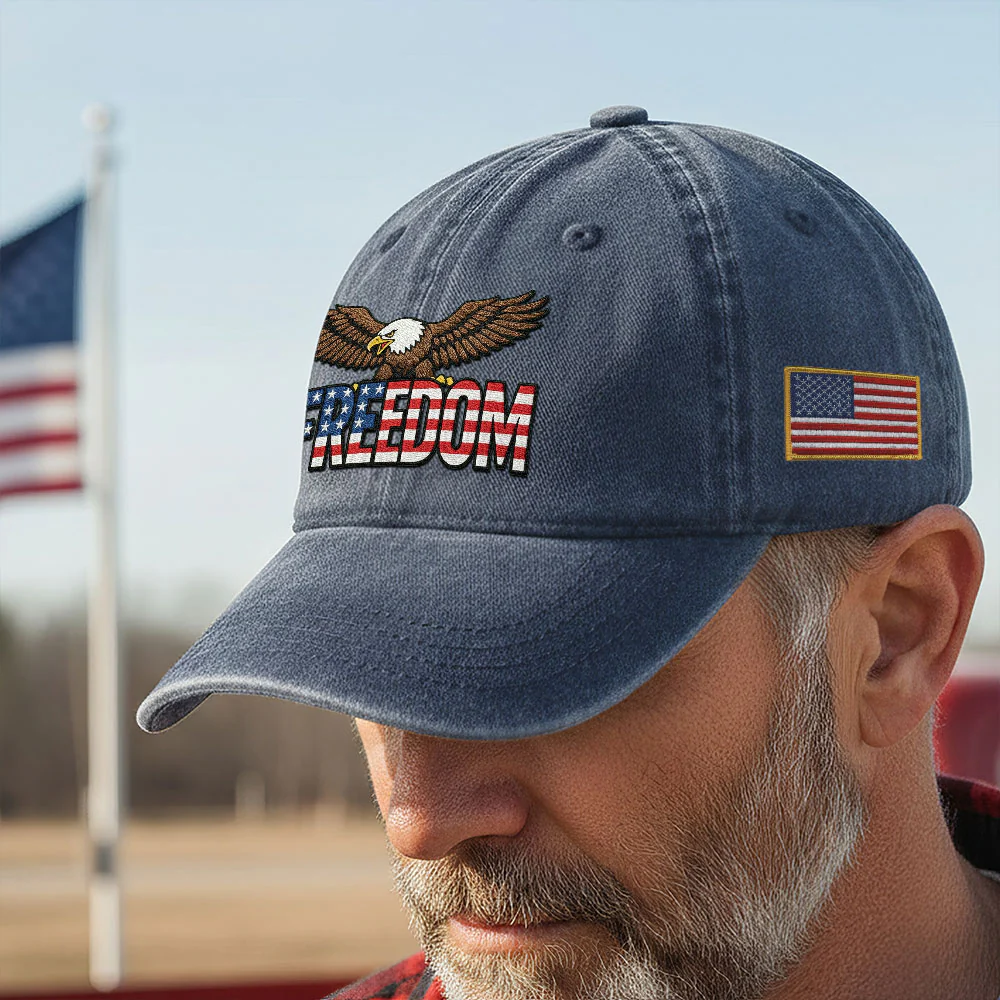 250 Years of Freedom Washed Cap | Patriot Eagle Embroidered Cap