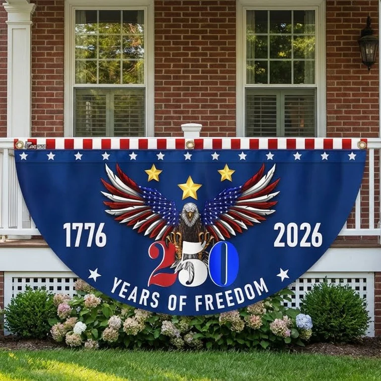 America 250 Years of Freedom Semiquincentennial Eagle Patriotic Fan Flag