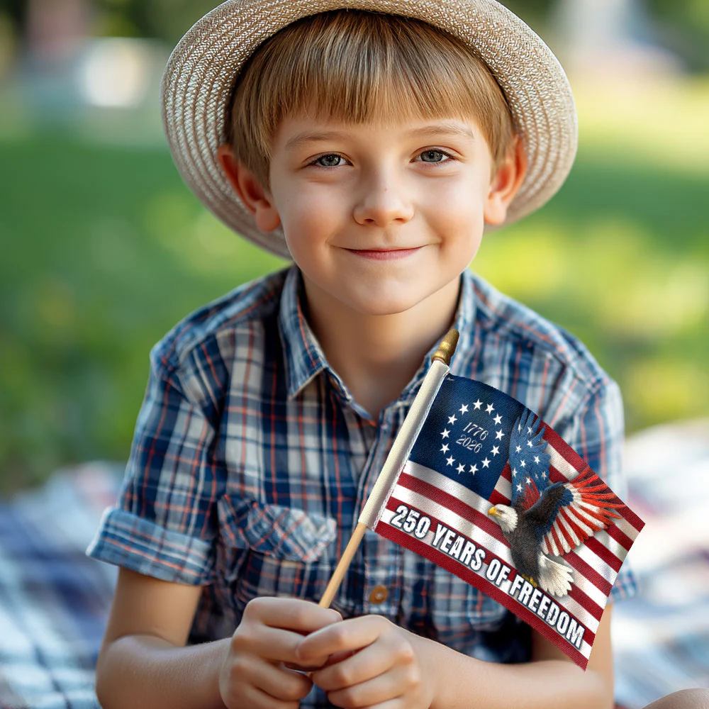250 Years of Freedom Flag, 1776–2026 Eagle Betsy Ross Handheld Flag