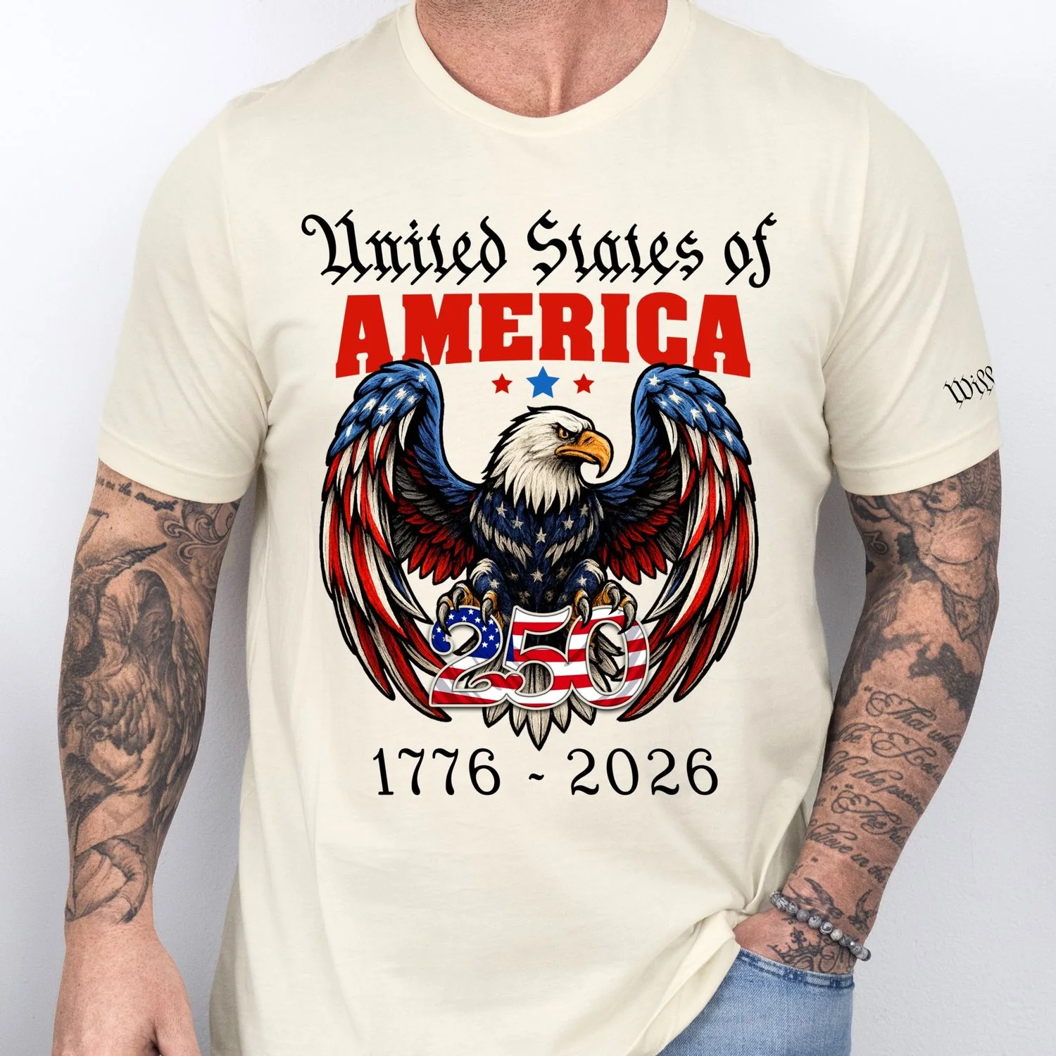 250 Years of America Personalized T-Shirt – Patriotic Bald Eagle Shirt