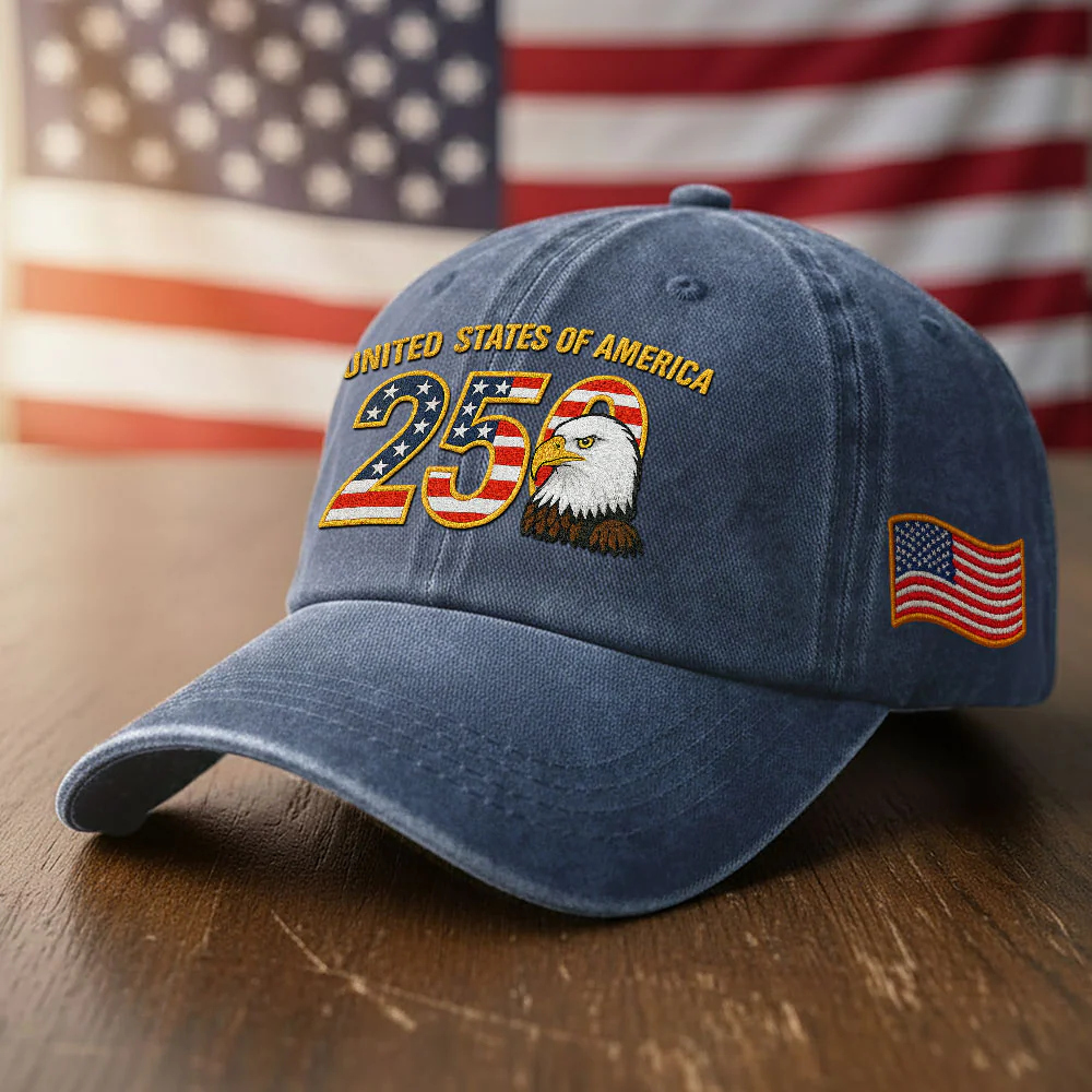 Patriot 250th Anniversary Washed Cap | Embroidered Eagle American Flag