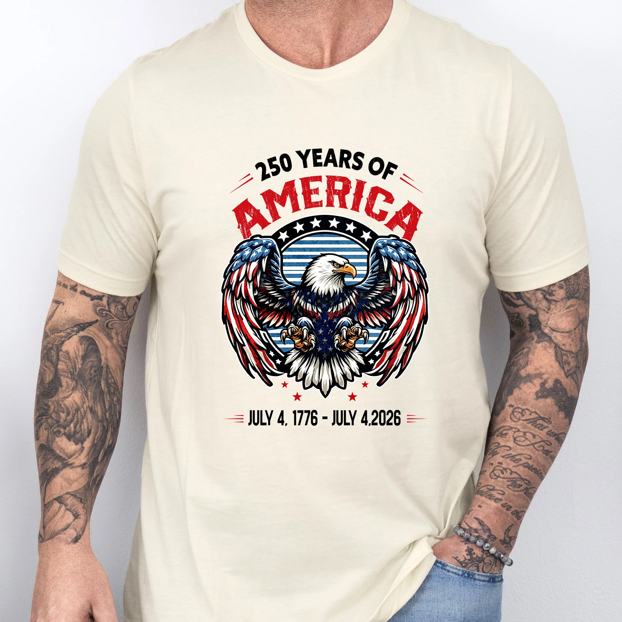 250 Years of America T-Shirt – Patriotic Bald Eagle 1776-2026 Shirt