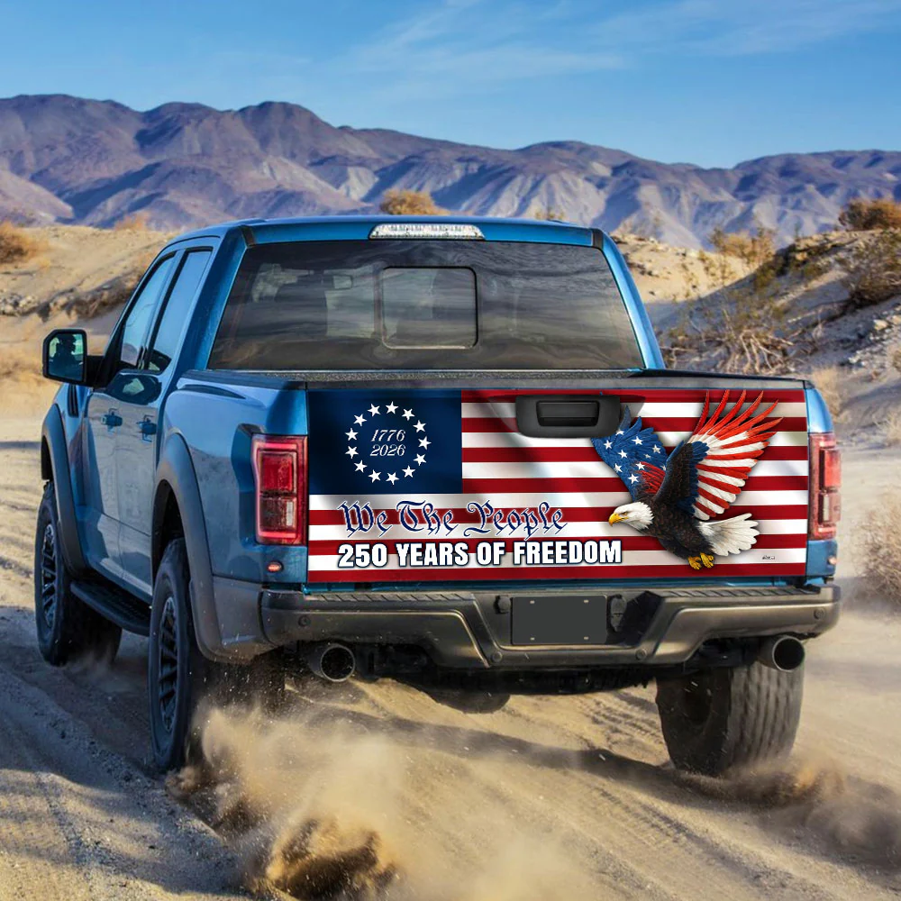 250 Years of Freedom Car Decal, Patriotic Eagle Truck Tailgate Wrap