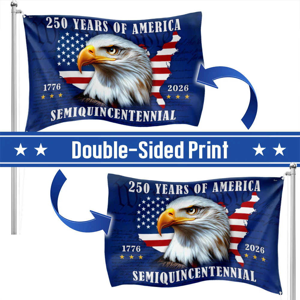 250 Years of America Flag, 1776 2026 Patriotic Eagle Grommet Flag