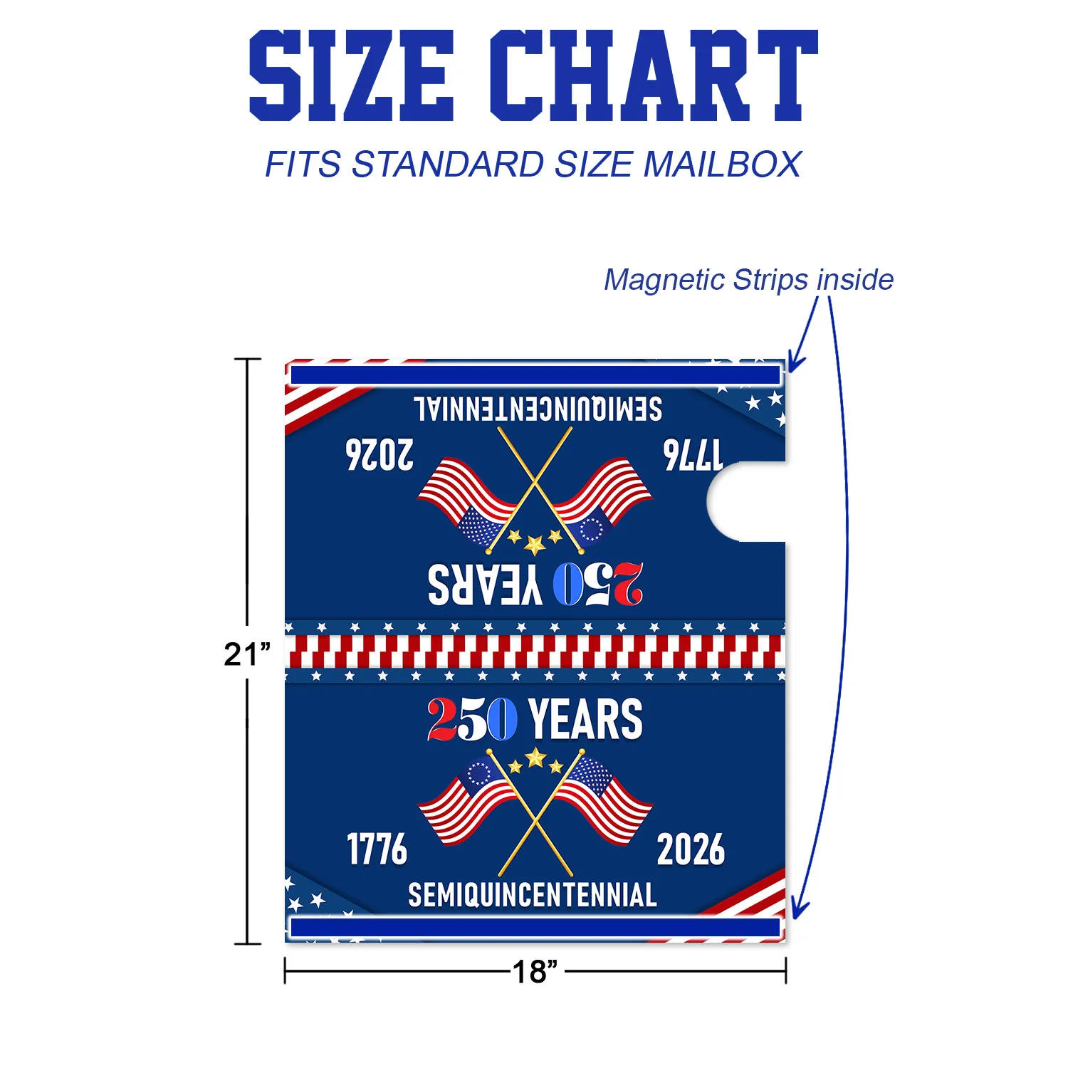 America 250th Anniversary US Semiquincentennial Flag Patriot Mailbox Cover