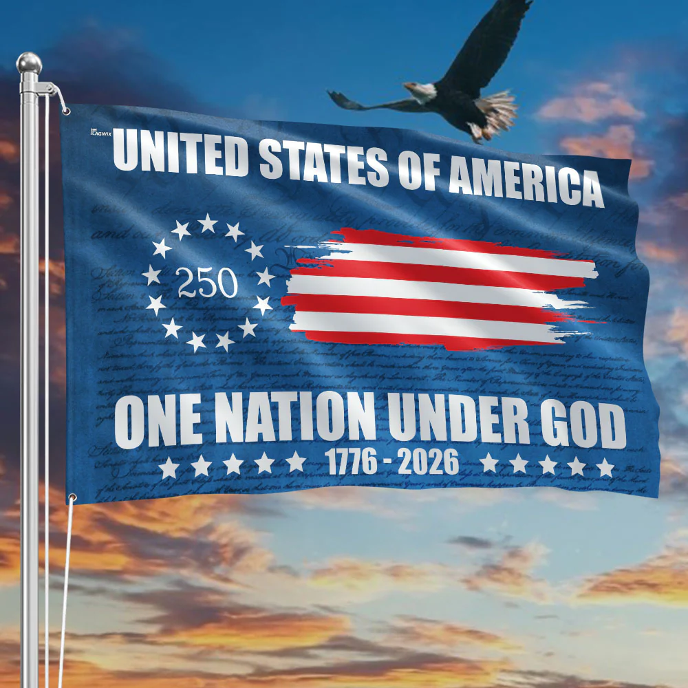 250th of American Flag | One Nation Under God Betsy Ross Grommet Flag