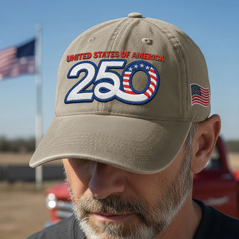 America Vintage Washed Cap, 250th Anniversary Eagle Embroidered Cap