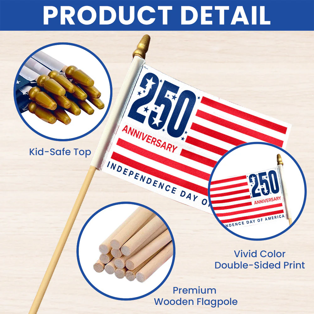 250th Anniversary Independence Day of America Handheld Flag