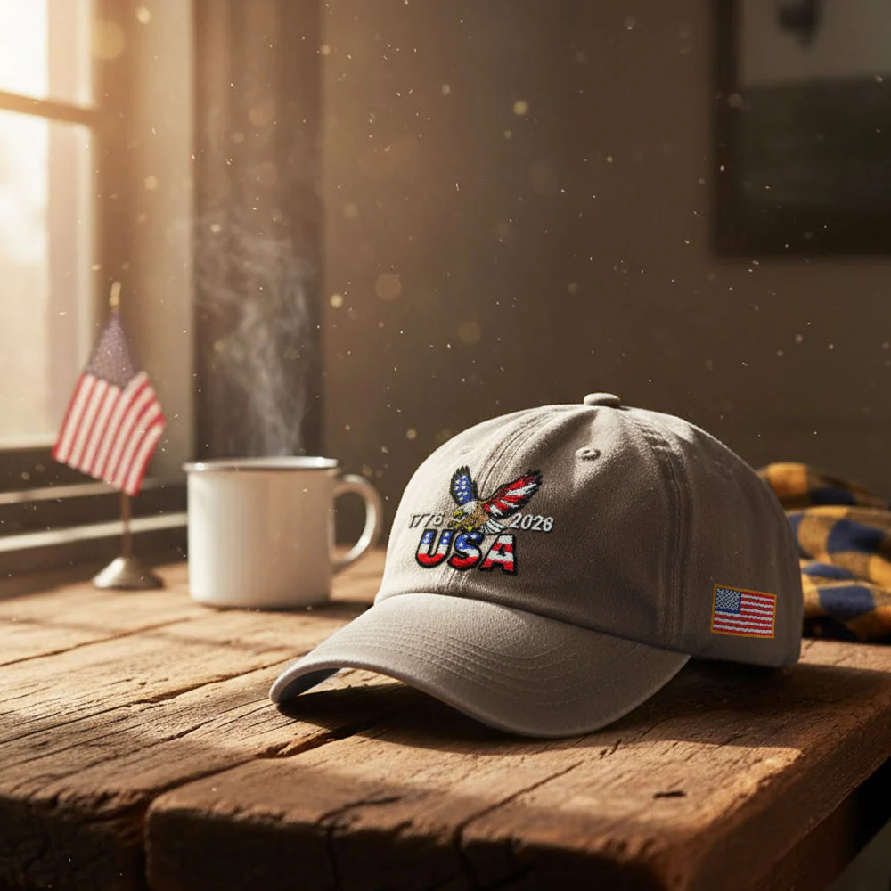 250th Anniversary USA Washed Cap | Patriot Embroidered American Flag