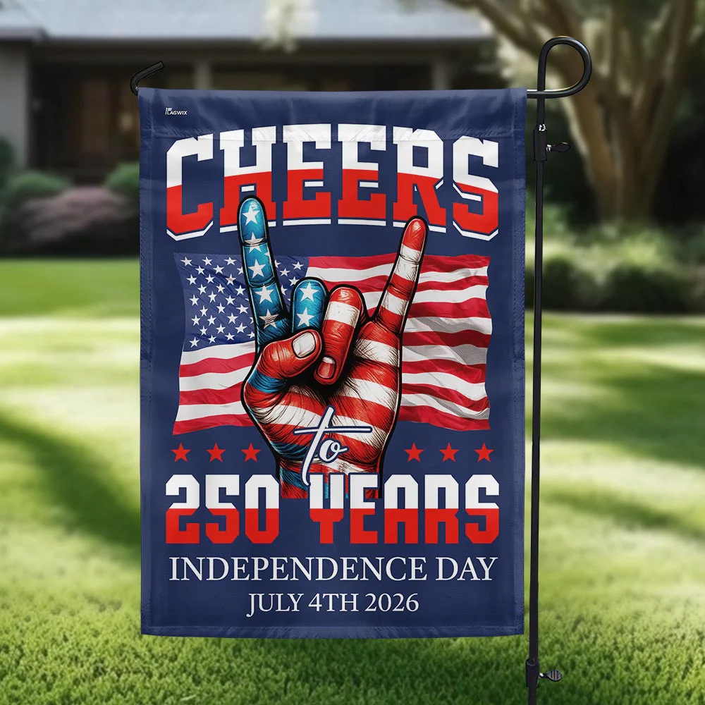 American Flag - Cheers To America 250th Anniversary Canvas Flag