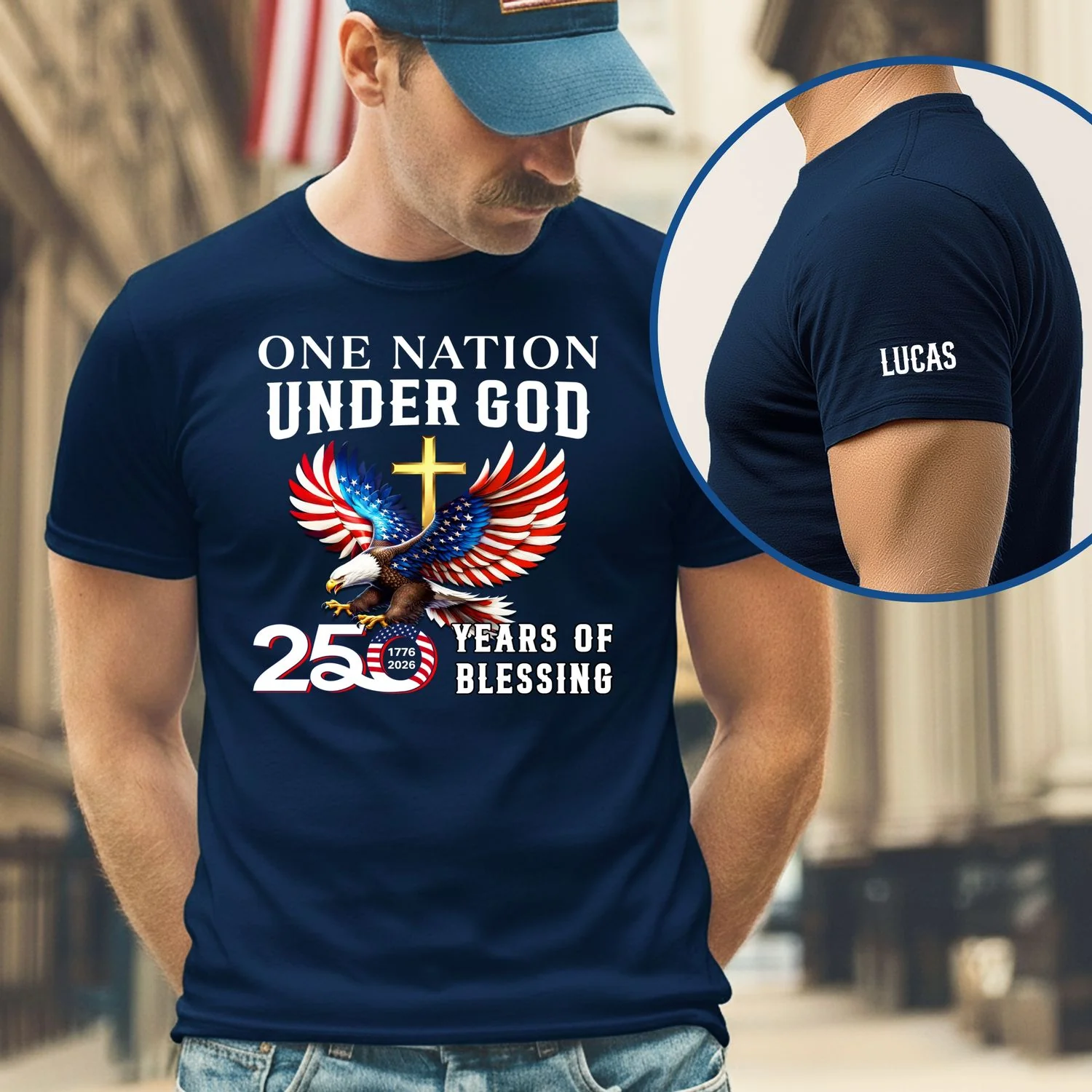 250 Years of Blessing Personalized T-shirt | One Nation Under God Shirt