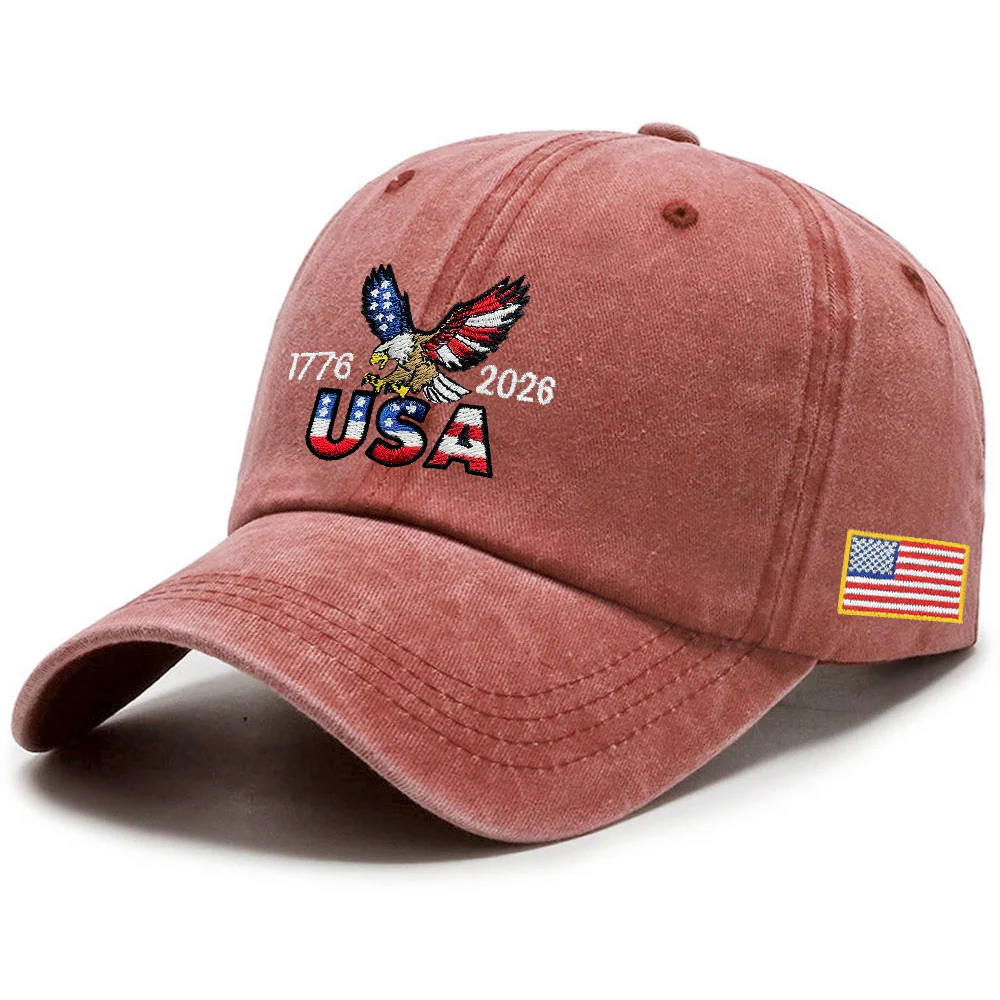 250th Anniversary USA Washed Cap | Patriot Embroidered American Flag