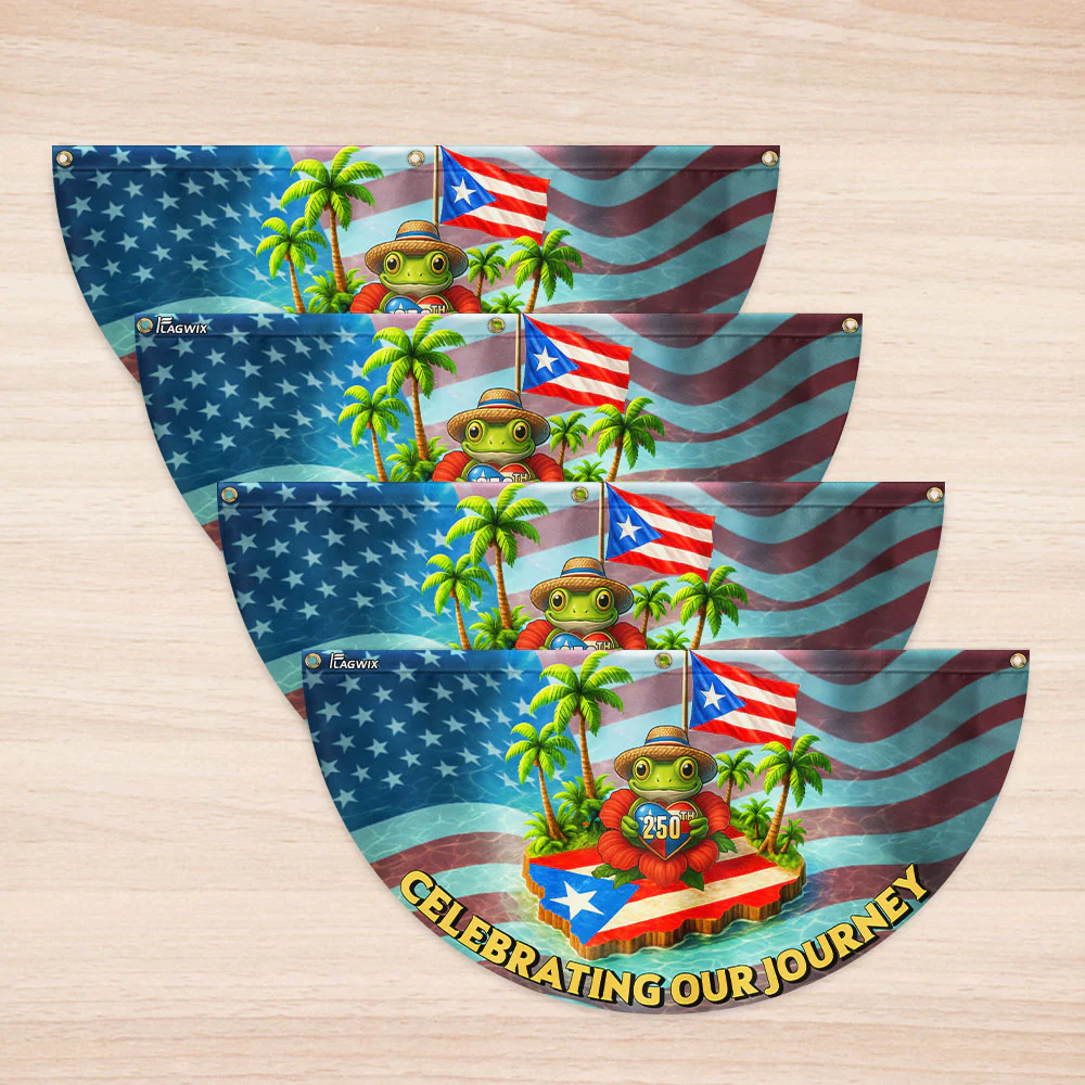 Puerto Rico 250th Anniversary Fan Flag | Celebrating Our Journey