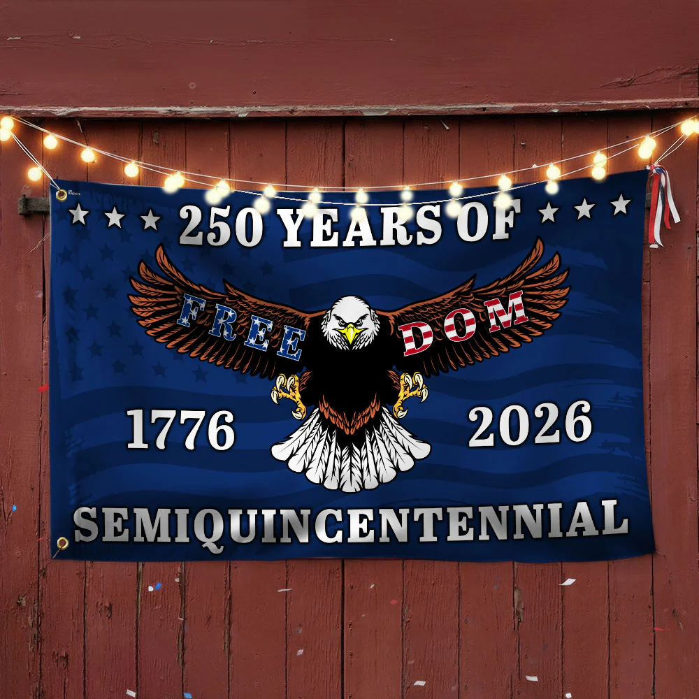 250 Years of Freedom Flag | Patriotic Eagle 4th of July Grommet Flag