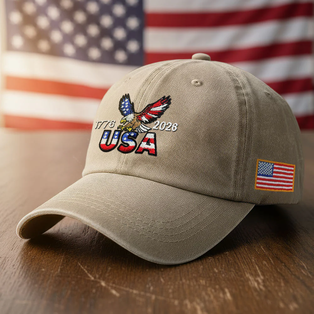 250th Anniversary USA Washed Cap | Patriot Embroidered American Flag