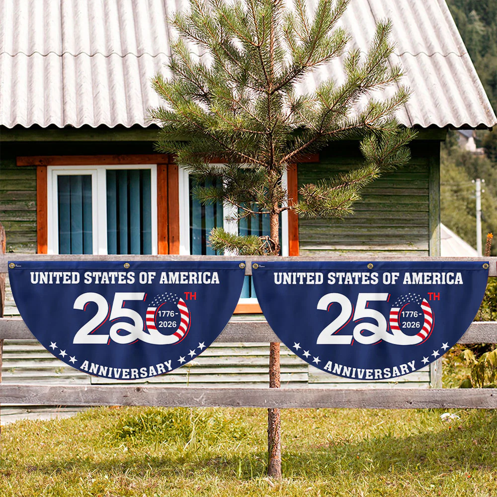 Patriotic 250th Anniversary 1776 2026 United States of America Semiquincentennial Fan Flag