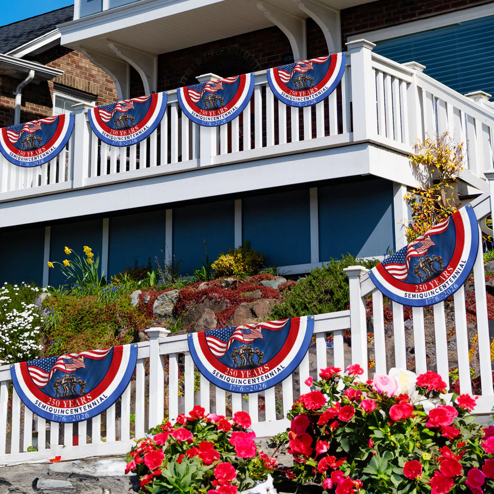American Flag - USA 250th Anniversary Semiquincentennial Non-Pleated Fan Flag