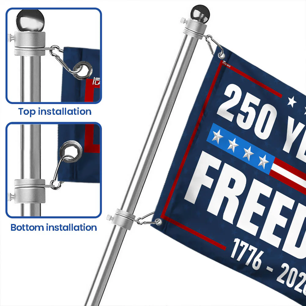 American Flag - 250 Years Of Freedom 1776-2026 4th Of july Grommet Flag