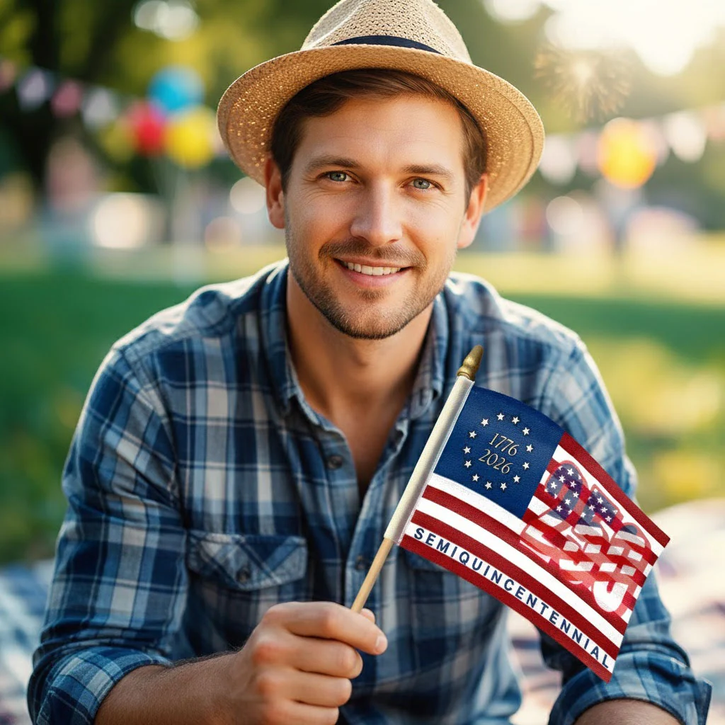 250th Anniversary United States Handheld Flag, Semiquincentennial Flag
