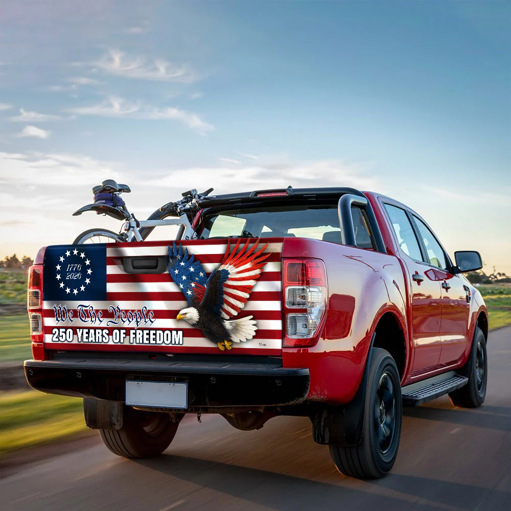 250 Years of Freedom Car Decal, Patriotic Eagle Truck Tailgate Wrap