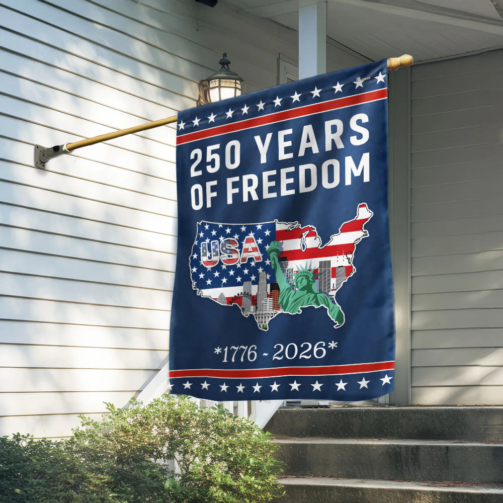 250 Years of Freedom Flag | USA Map Liberty 1776–2026 Patriotic Flag